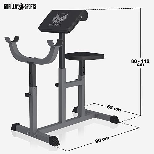 GYRONETICS® Curlbank bis 150 kg mit verstellbarem Sitz und Curlpult