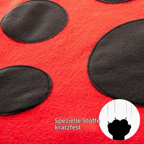 Tofern Katzenspielmatte Mit Spielzeug, Interaktives Spielzeug, Faltbare Hängematte, Katzenbett, Waschbar, Bett, Sofa Für Kleine Tiere, Rot (61 * 61 * 34cm)