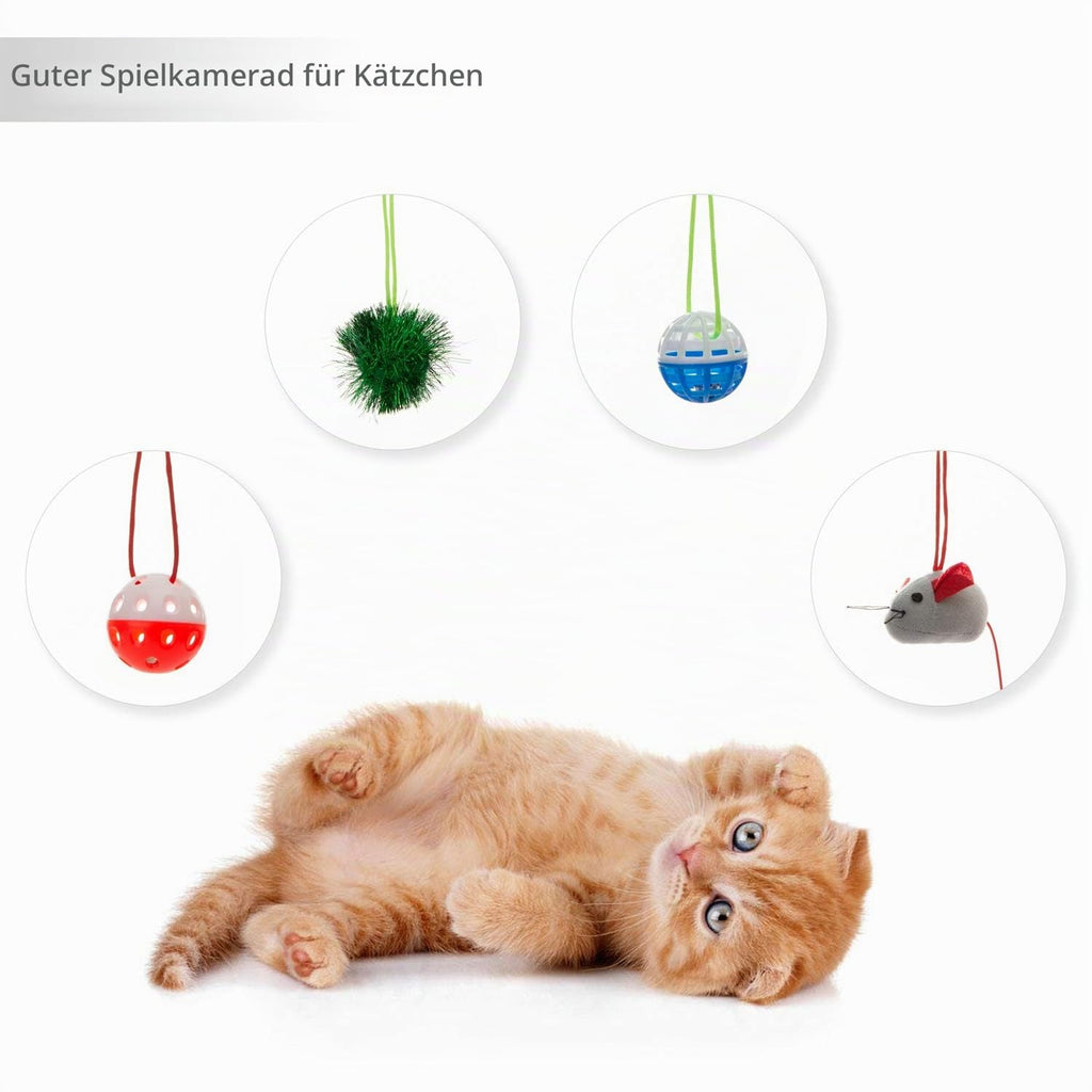 Tofern Katzenspielmatte Mit Spielzeug, Interaktives Spielzeug, Faltbare Hängematte, Katzenbett, Waschbar, Bett, Sofa Für Kleine Tiere, Rot (61 * 61 * 34cm)
