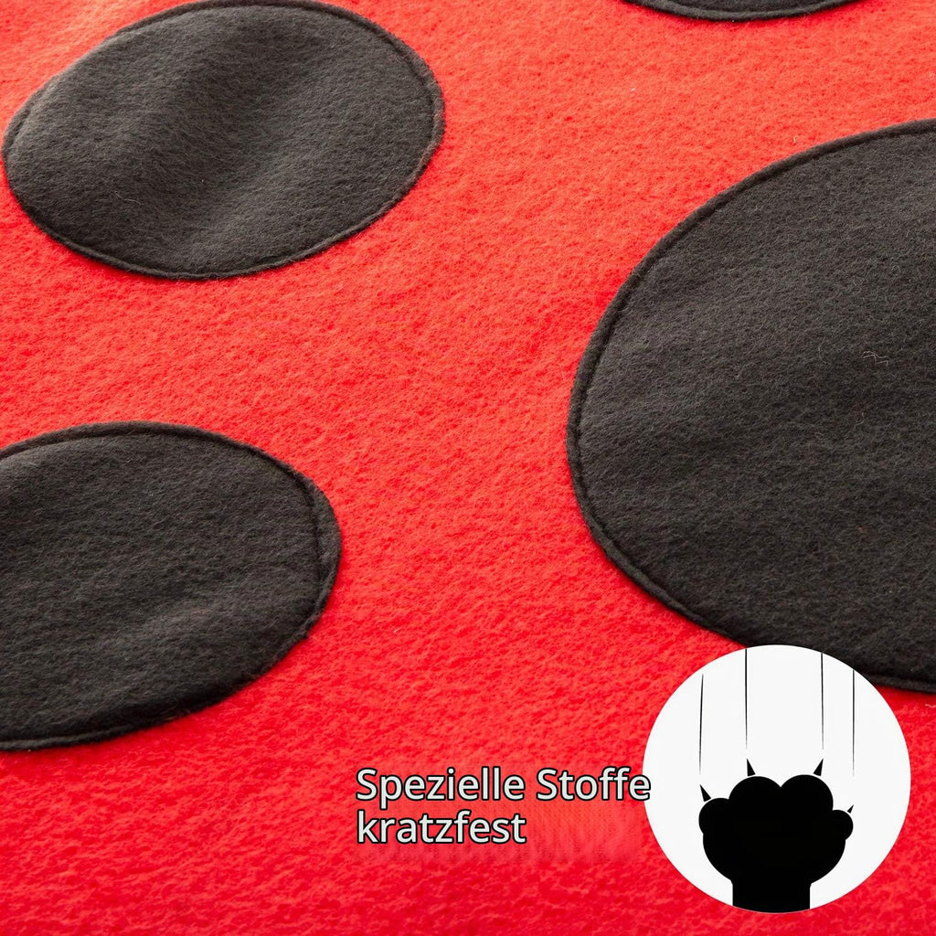 Tofern Katzenspielmatte Mit Spielzeug, Interaktives Spielzeug, Faltbare Hängematte, Katzenbett, Waschbar, Bett, Sofa Für Kleine Tiere, Rot (61 * 61 * 34cm)