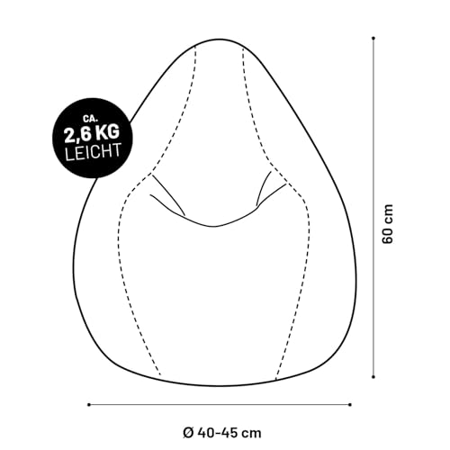 Lumaland Fluffy Sitzsack | Kinderzimmer Sitzkissen 60 x 45 cm | Waschbarer Bezug aus Webplüsch | Flauschiger & weicher Kinder Bodenkissen | Passend für Mädchen & Jungen | 120L Volumen [Dunkel Lila]