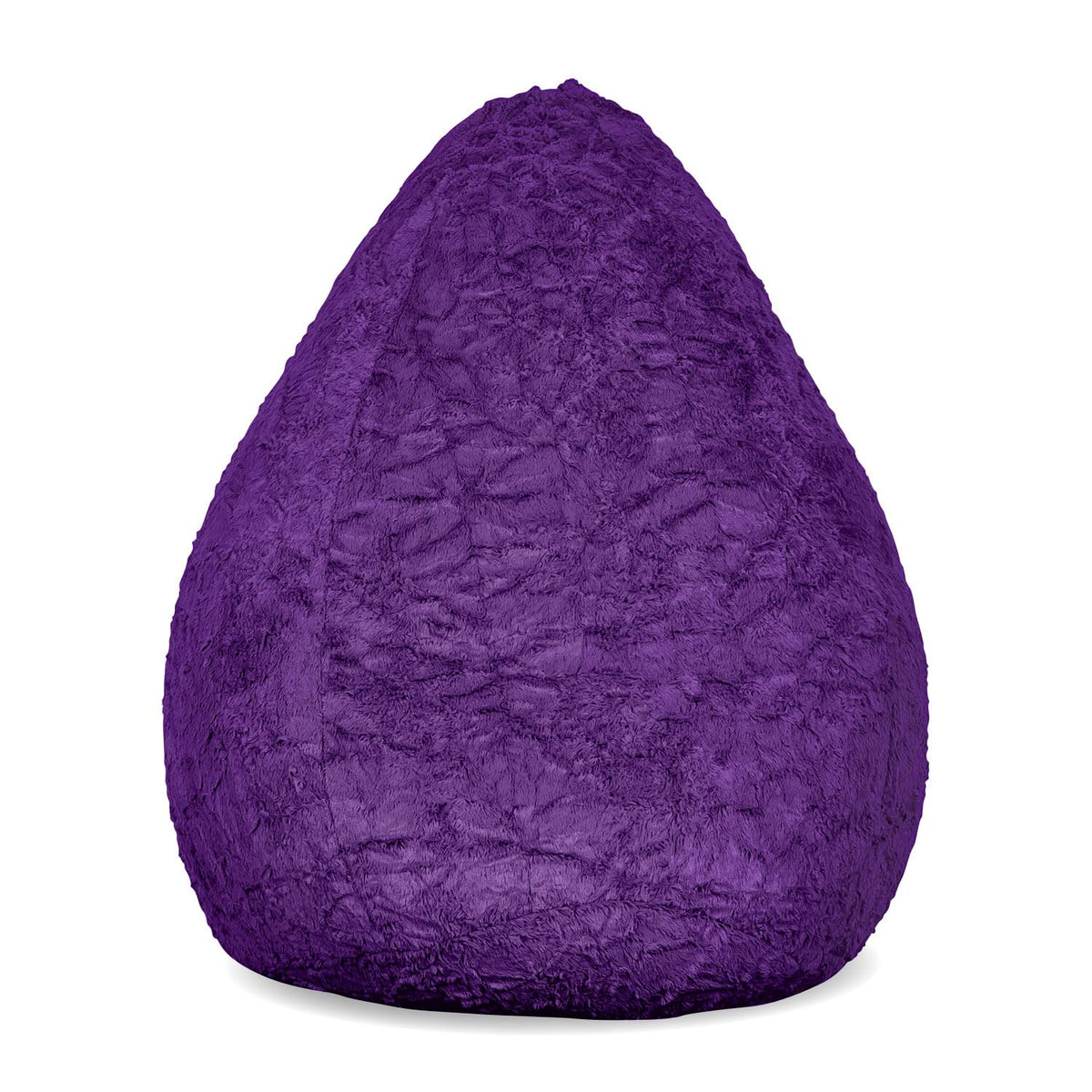 Lumaland Fluffy Sitzsack | Kinderzimmer Sitzkissen 60 x 45 cm | Waschbarer Bezug aus Webplüsch | Flauschiger & weicher Kinder Bodenkissen | Passend für Mädchen & Jungen | 120L Volumen [Dunkel Lila]