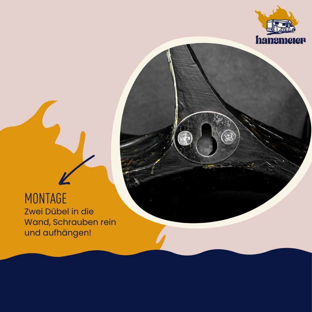 Geweih Kleiderhaken Garderobenhaken - Schwarz - Für Außen, Innen, Balkon & Garten - 49 cm - Hirschgeweih - Garderobe - Hohe Tragkraft