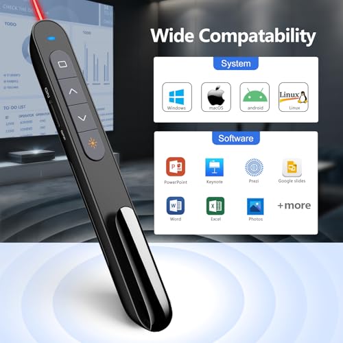 Norwii 2.4G Presenter Clicker, Präsentationsfernbedienung mit Laserpointer