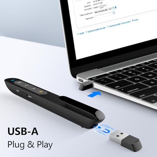 Norwii 2.4G Presenter Clicker, Präsentationsfernbedienung mit Laserpointer