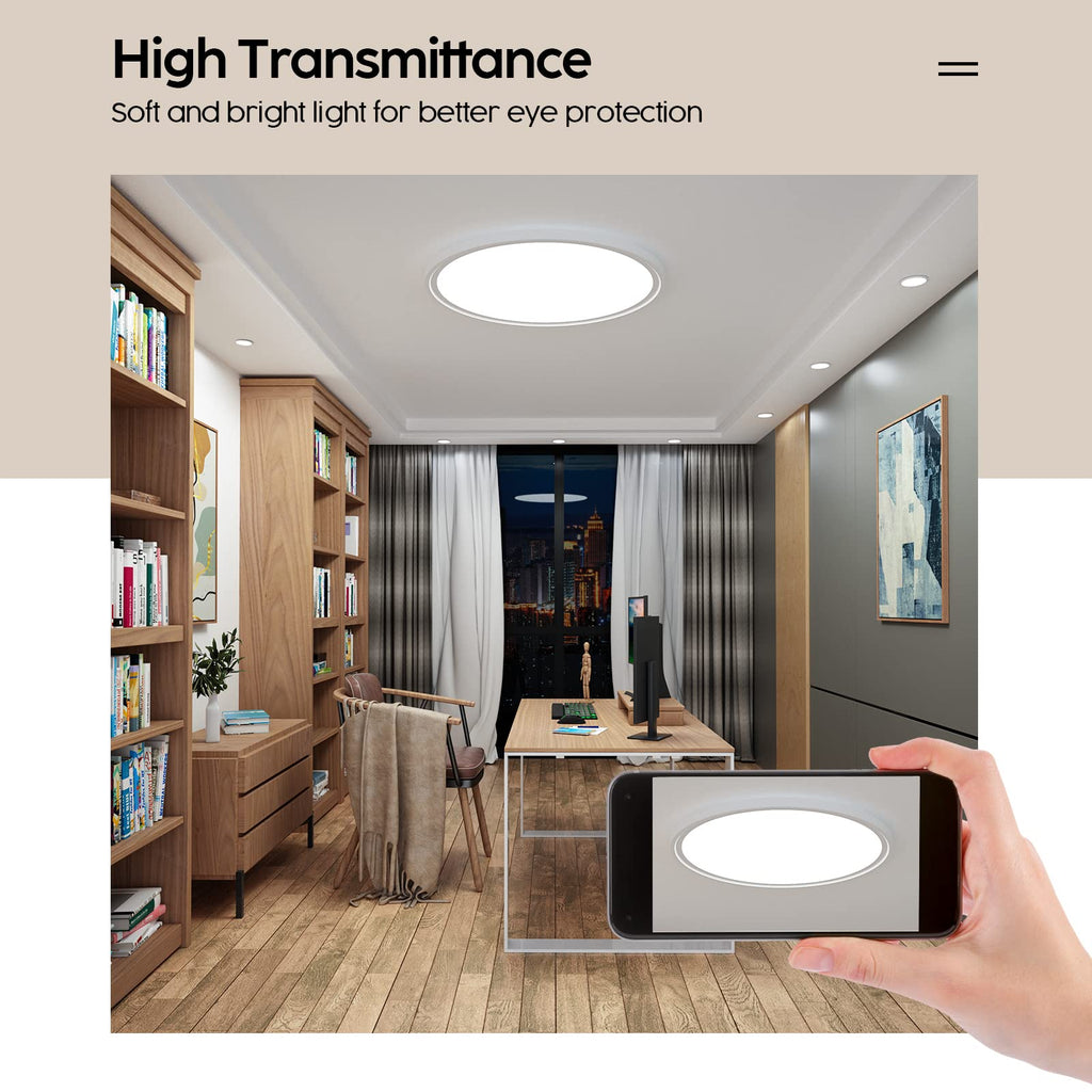Aisutha LED Deckenleuchte, 24W 2800LM Deckenlampe mit Fernbedienung -Ø30cm