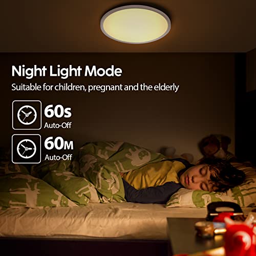 Aisutha LED Deckenleuchte, 24W 2800LM Deckenlampe mit Fernbedienung -Ø30cm