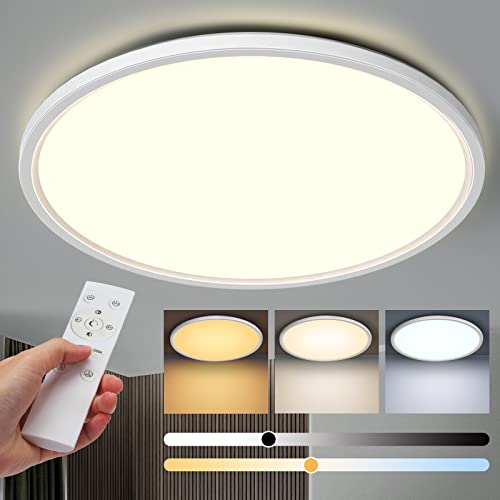 Aisutha LED Deckenleuchte, 24W 2800LM Deckenlampe mit Fernbedienung -Ø30cm