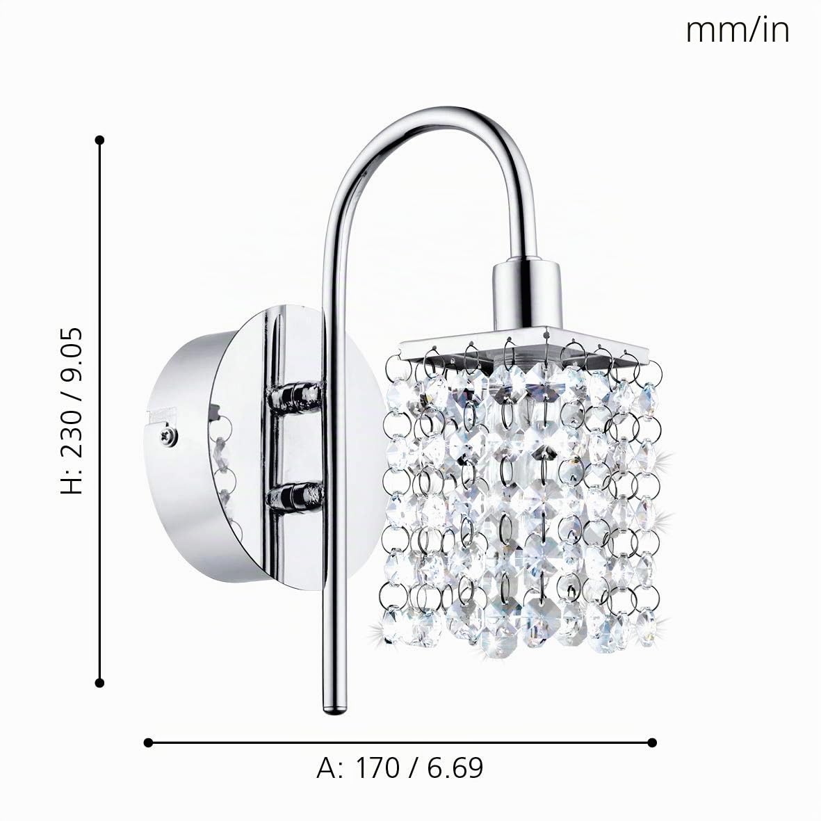 EGLO LED Wandlampe Almonte, Wandleuchte Bad Badezimmer