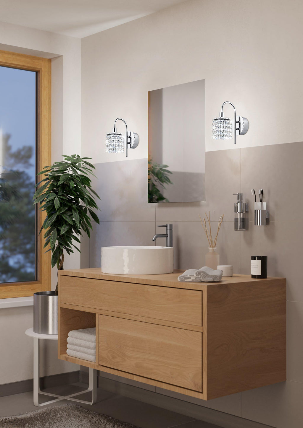 EGLO LED Wandlampe Almonte, Wandleuchte Bad Badezimmer