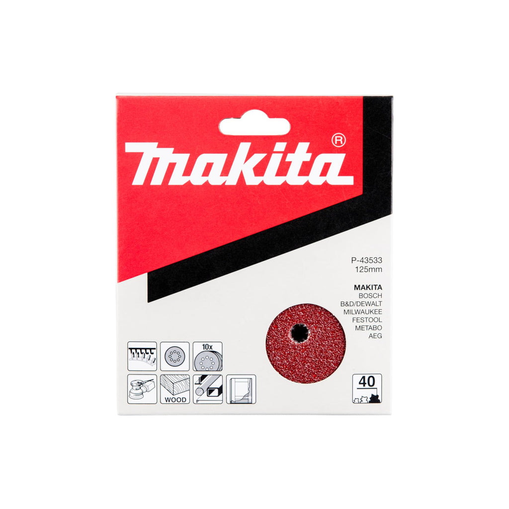 Makita Schleifpapier Klett, 125 mm, K40, P-43533