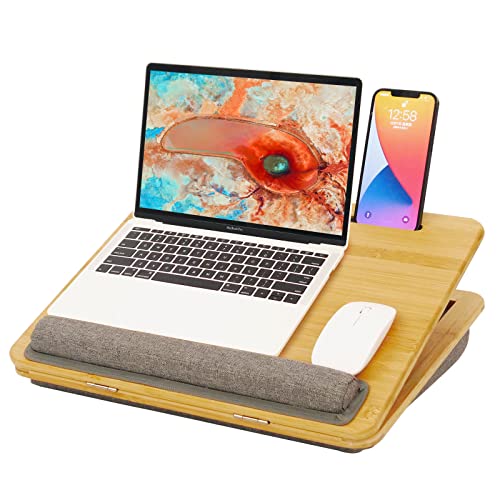 COIWAI Laptop-Schreibtisch, tragbarer Knietisch, mit Kissenkissen, passend für Laptops bis zu 15.6 Zoll, Studenten als Computer-Laptop-Ständer, Buch-Tablet