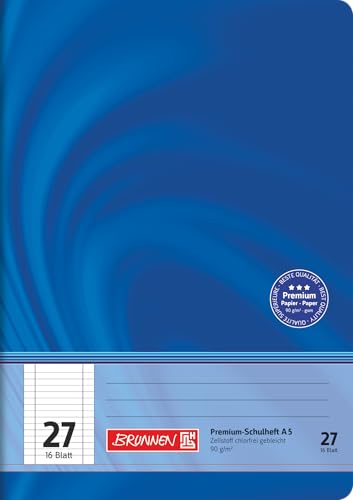 Brunnen 104572702 Premium-Schulheft DIN A5, 16 Blatt, einfaches Heft