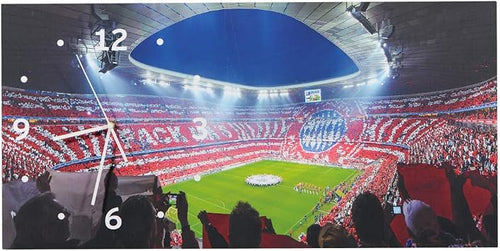 FC Bayern München Wanduhr mit Darstellung der Allianz Arena