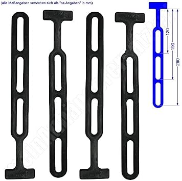 meinAnhängerersatzteil 4X Gummispanner Bänder für PKW Anhänger Plane Anhängerabdeckungen schwarz 260 mm