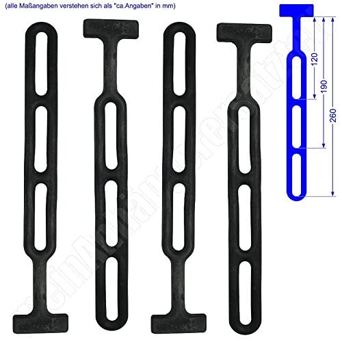 meinAnhängerersatzteil 4X Gummispanner Bänder für PKW Anhänger Plane Anhängerabdeckungen schwarz 260 mm