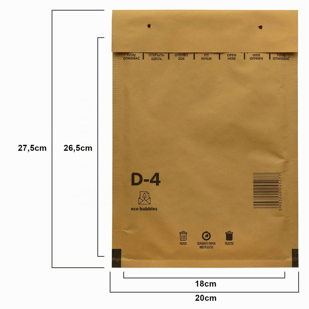 100 Luftpolsterumschläge Versandtasche Luftpolster D4 braun Polsterumschlag