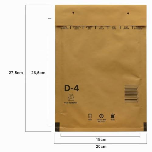 100 Luftpolsterumschläge Versandtasche Luftpolster D4 braun Polsterumschlag