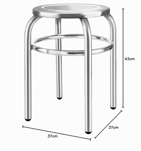 Royal Catering - Hocker Edelstahlhocker (29 cm Sitzfläche, 1,6 kg, 43 x 37 cm, hygienisch und modern) Silber