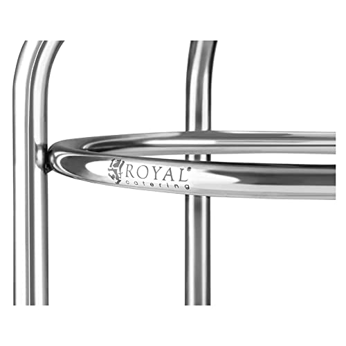 Royal Catering - Hocker Edelstahlhocker (29 cm Sitzfläche, 1,6 kg, 43 x 37 cm, hygienisch und modern) Silber