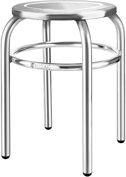 Royal Catering - Hocker Edelstahlhocker (29 cm Sitzfläche, 1,6 kg, 43 x 37 cm, hygienisch und modern) Silber