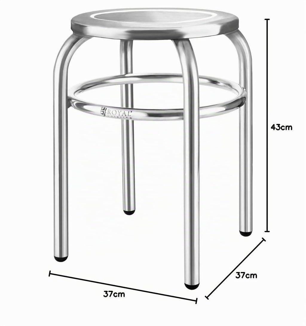 Royal Catering - Hocker Edelstahlhocker (29 cm Sitzfläche, 1,6 kg, 43 x 37 cm, hygienisch und modern) Silber