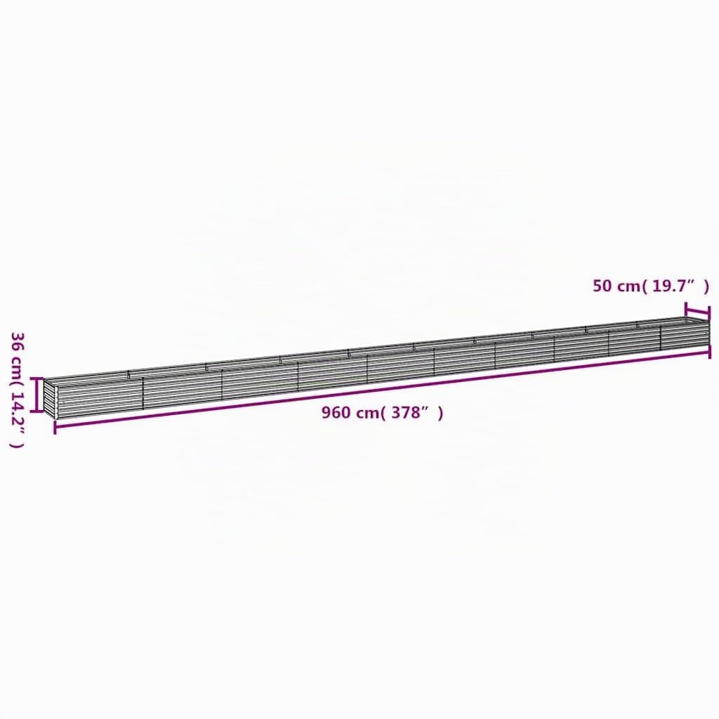 vidaXL Hochbeet 960x50x36 cm Cortenstahl