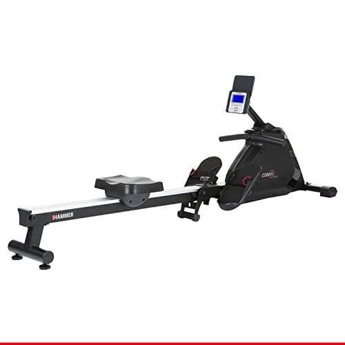 HAMMER Rudergerät Cobra XTR Plus II – Klappbare Rudermaschine mit innovativem Trainingscomputer, Rudergerät für zuhause bis 130kg, 20 Trainingsprogramme mit 4 Herzfrequenz-Programme