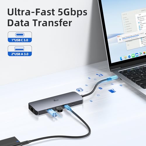 LIONWEI USB C Docking Station 2 Monitore 8 in 1 Laptop Dockingstation