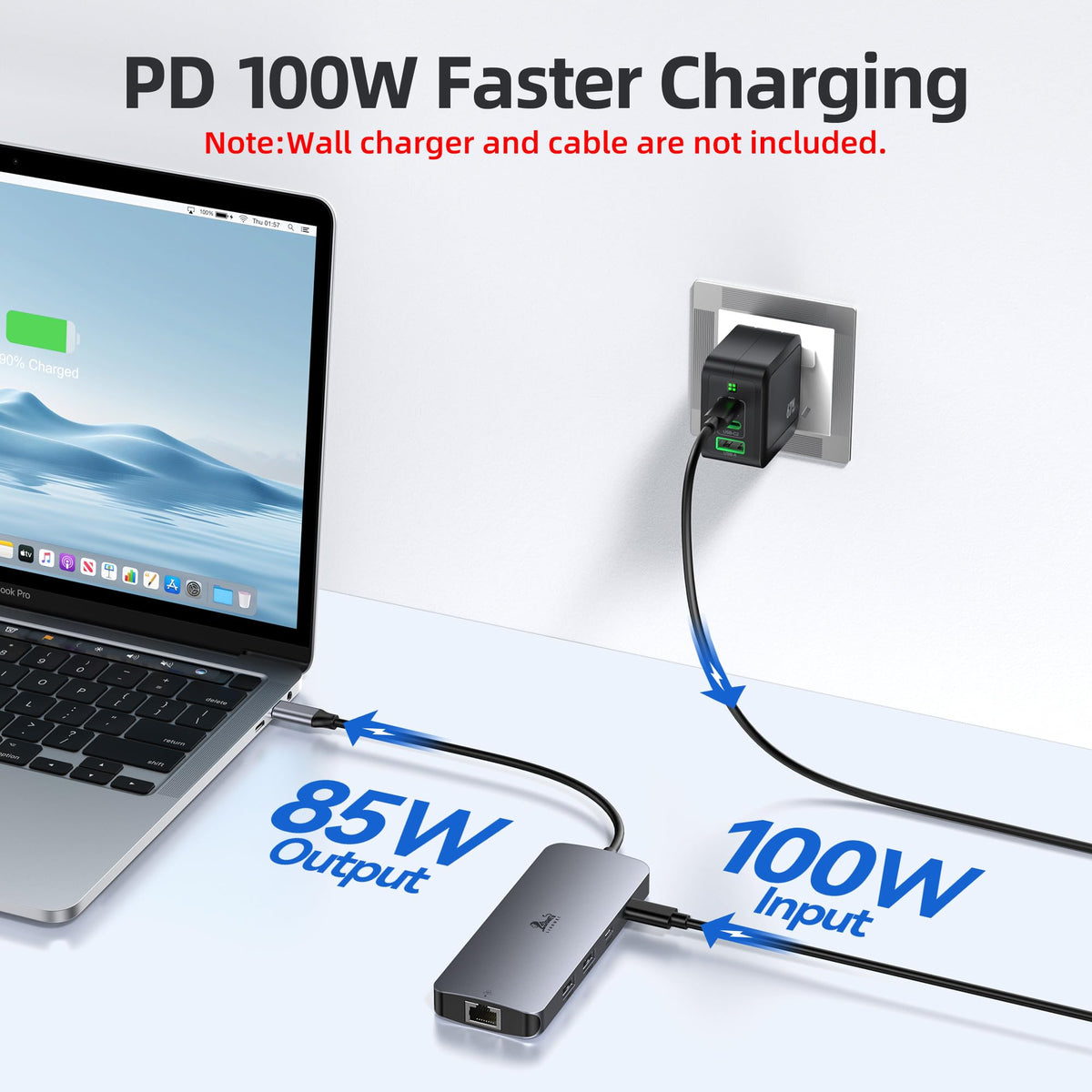 LIONWEI USB C Docking Station 2 Monitore 8 in 1 Laptop Dockingstation