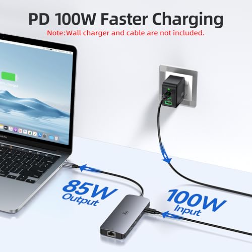 LIONWEI USB C Docking Station 2 Monitore 8 in 1 Laptop Dockingstation
