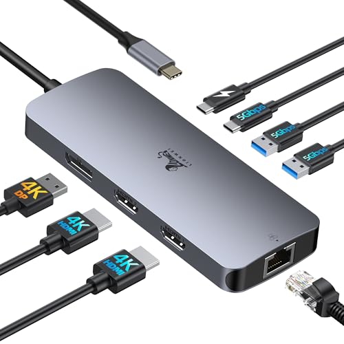 LIONWEI USB C Docking Station 2 Monitore 8 in 1 Laptop Dockingstation