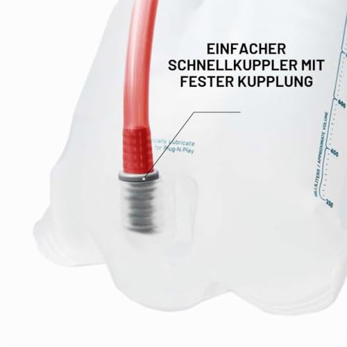 USWE Elite Hydration Bladder, Water Reservoir with Plug-n-Play Quick Disconnect and Wide Slide-Seal Open, Reversible Leak Proof BPA Free, for Backpack and Hydration Pack