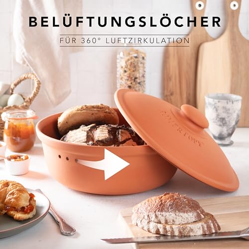 Römertopf Brottopf aus Keramik, ideal zu Brotaufbewahrung aus Ton Ø 30,0 cm