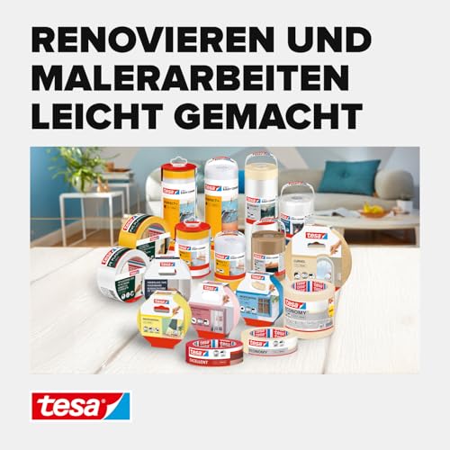 tesa Easy Cover UNIVERSAL Folie - Malerband mit Abdeckfolie - 25 m x 0,55 m