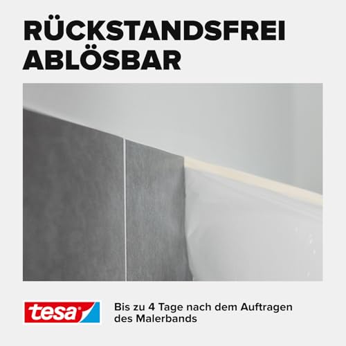 tesa Easy Cover UNIVERSAL Folie - Malerband mit Abdeckfolie - 25 m x 0,55 m