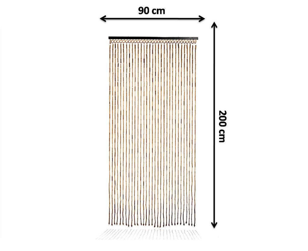 Kobolo Türvorhang Bamboo Bambus Perlenvorhang 90x200 cm Braun