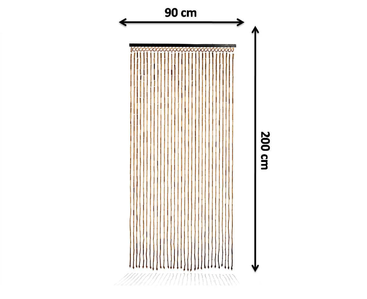 Kobolo Türvorhang Bamboo Bambus Perlenvorhang 90x200 cm Braun