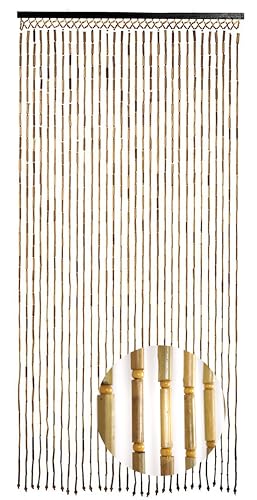 Kobolo Türvorhang Bamboo Bambus Perlenvorhang 90x200 cm Braun