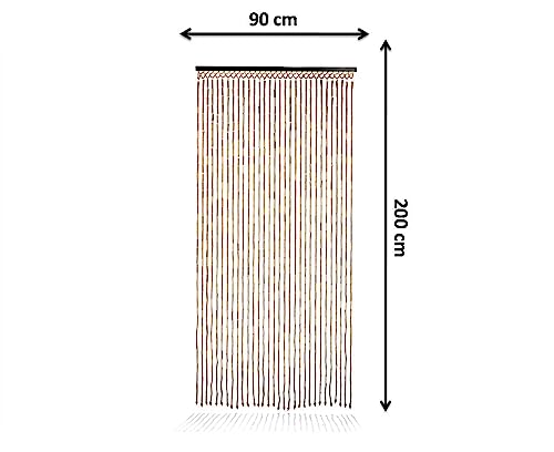 Kobolo Türvorhang Bamboo Bambus Perlenvorhang 90x200 cm Braun