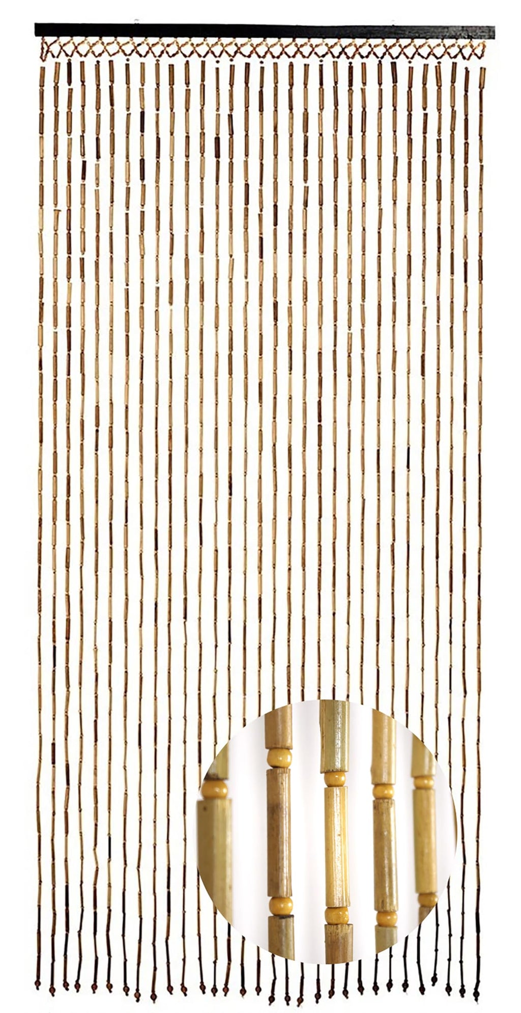 Kobolo Türvorhang Bamboo Bambus Perlenvorhang 90x200 cm Braun