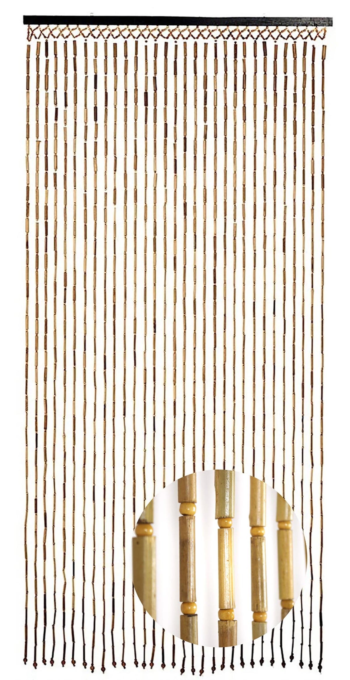 Kobolo Türvorhang Bamboo Bambus Perlenvorhang 90x200 cm Braun