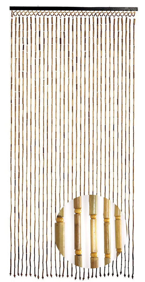 Kobolo Türvorhang Bamboo Bambus Perlenvorhang 90x200 cm Braun