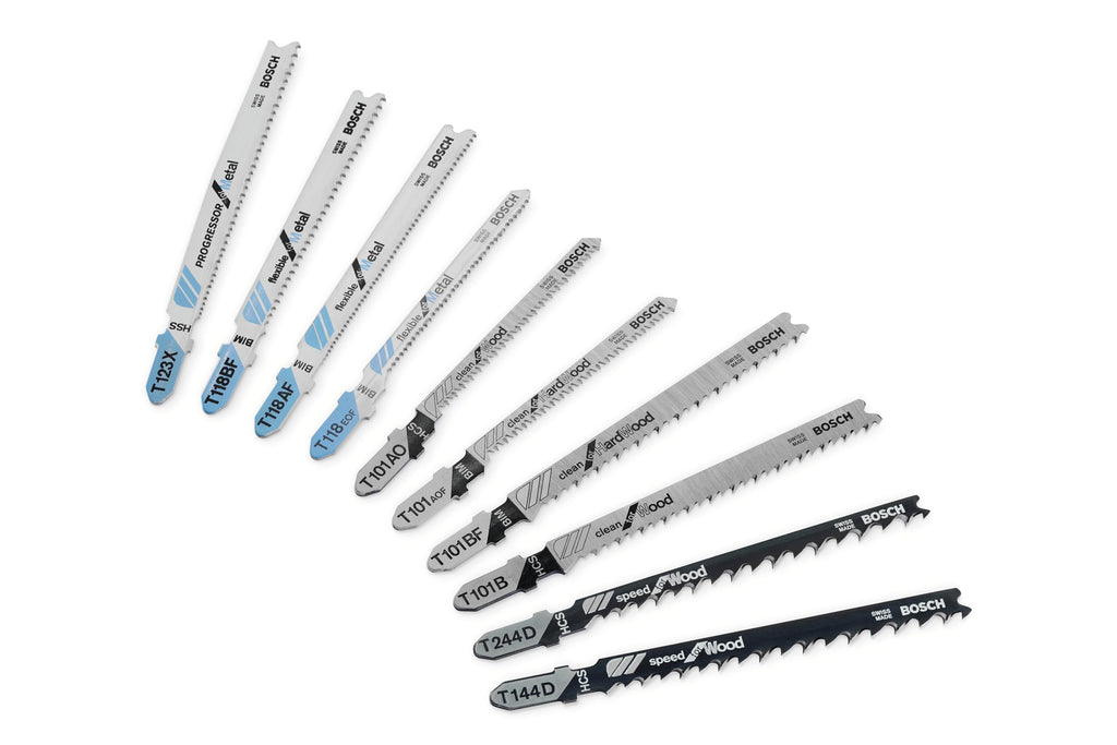 Bosch Professional 10tlg. Stichsägeblatt Set Basic for Wood and Metal (für Holz und Metal, Zubehör Stichsäge), 2607010630, Farbe, Size