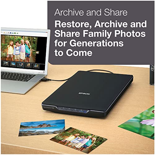 Epson Perfection V39 Color Photo and Document Scanner with Scan-to-Cloud with 4800 x 4800 DPI by Epson