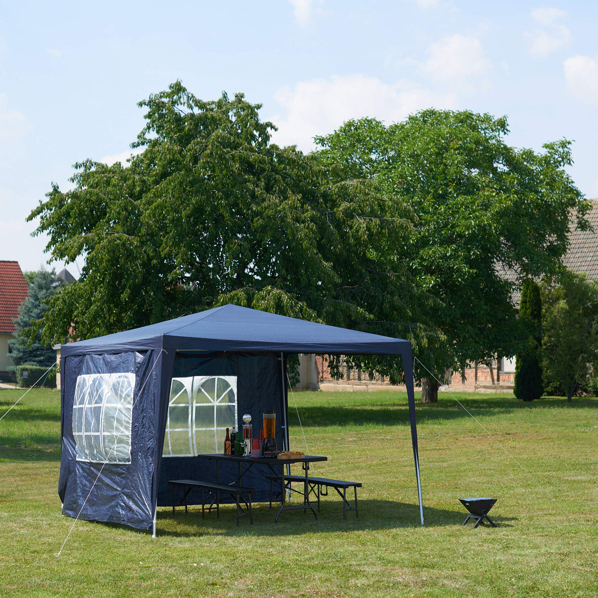 Relaxdays Pavillon, blau, 300 x 300 x 250 cm, 10020810_45