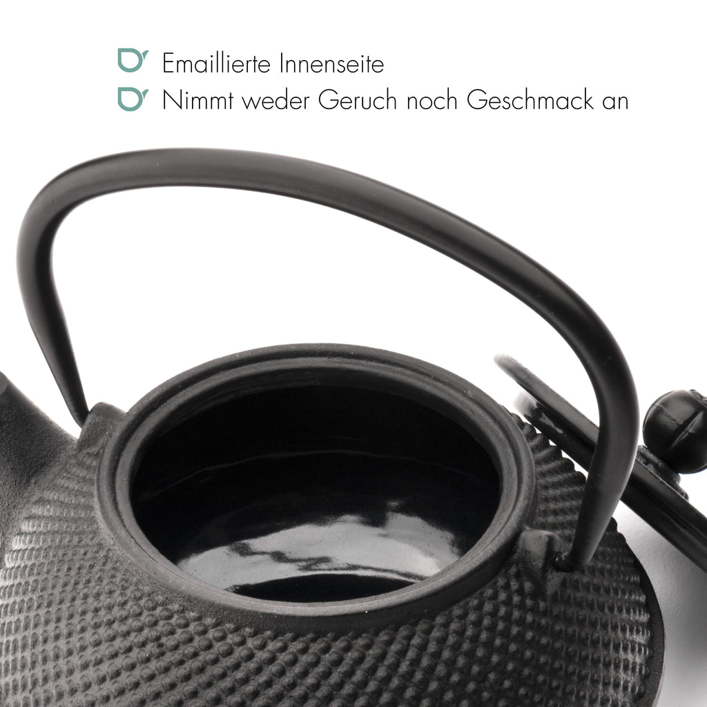 Bredemeijer Japanische Teekanne mit Siebeinsatz Jang 1,1 Liter- Schwarz