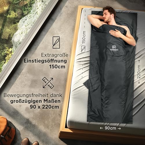 Hüttenschlafsack aus Mikrofaser oder Bio-Baumwolle (nur 230g/370g)