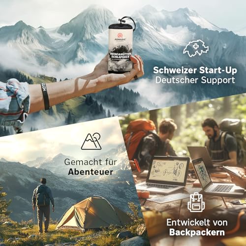 Hüttenschlafsack aus Mikrofaser oder Bio-Baumwolle (nur 230g/370g)
