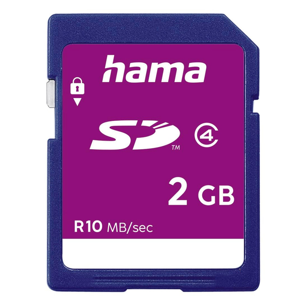 Hama Speicherkarte SD 2GB (SD-2.0 Standard, Class 4, Datensicherheit dank mechanischem Schreibschutz, Beschriftungsfeld)